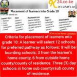 Final criteria for placing learners in Grade 10 released