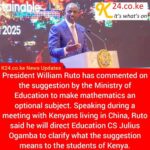 President Ruto weighs in on CBC Senior School Subjects Selection