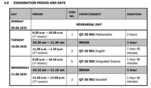 KJSEA 2025 qualifying test timetable and instructions: Revised & Final