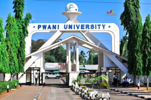 Pwani University's main entrance. Get KUCCPS admission letters, pdf Lists Portal login for all universities here.