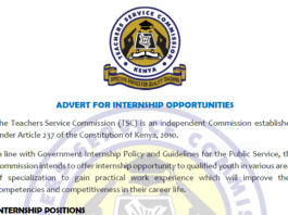 TSC Internship Opportunities 2025-2026 advert