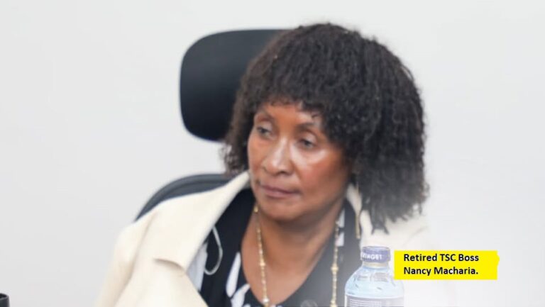 Outgoing TSC CEO Nancy Macharia when she appeared before the Senate’s Cohesion, Equal Opportunity, and Regional Integration Committee at Bunge Towers, Parliament Buildings, Nairobi, on March 14, 2025.