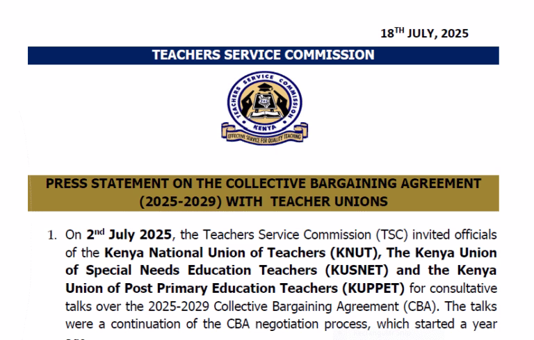 TSC CBA 2025 TO 2029
