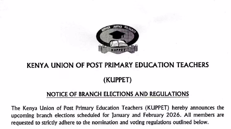 Kuppet elections 2026 full details